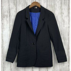 Divided By H&M Women's One Button Business Blazer Lined Size 34 Black